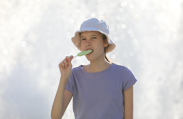 teen girl with ice cream