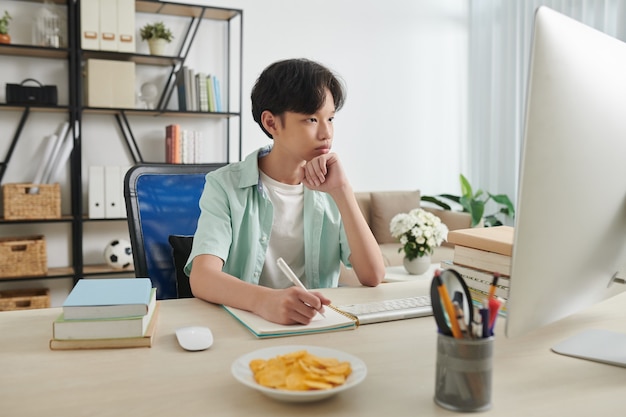 Teenage Boy Doing Homework