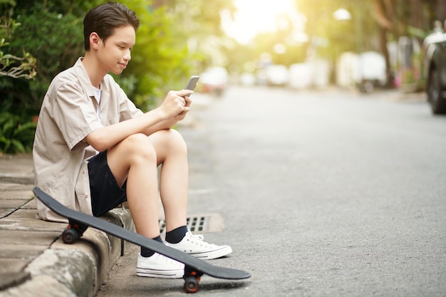 Teenage Boy Resting Outdoors