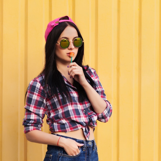 Teenage girl wearing stylish outfit