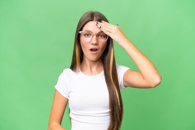 Teenager caucasian girl over isolated background has realized something and intending the solution