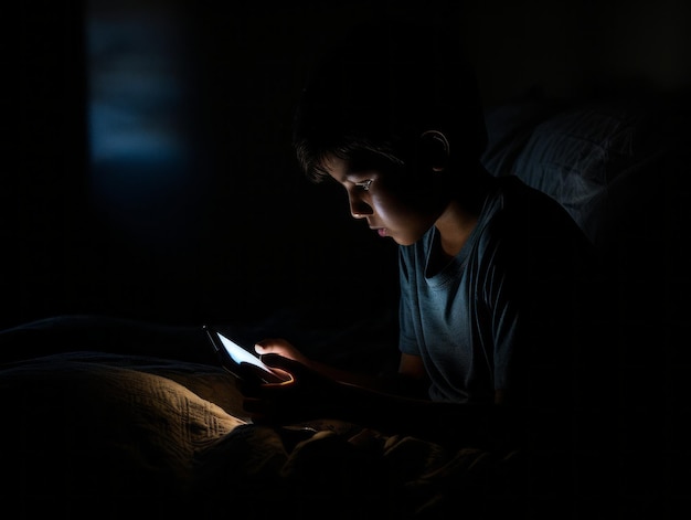 Teenager from Colombia using a smartphone for playing games