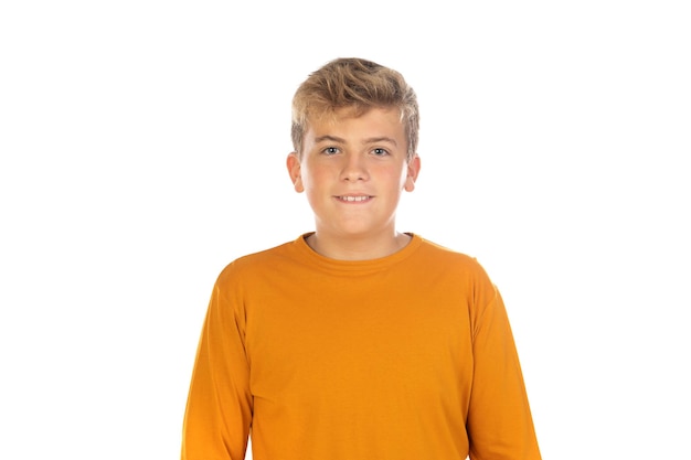 Teenager in orange tshirt