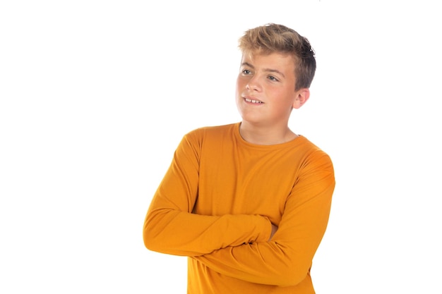 Teenager in orange tshirt