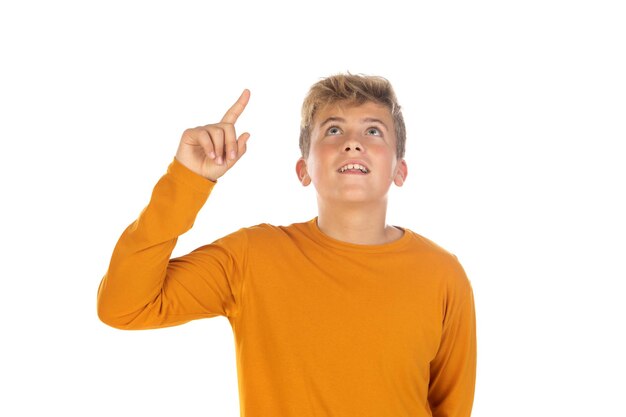 Teenager in orange tshirt