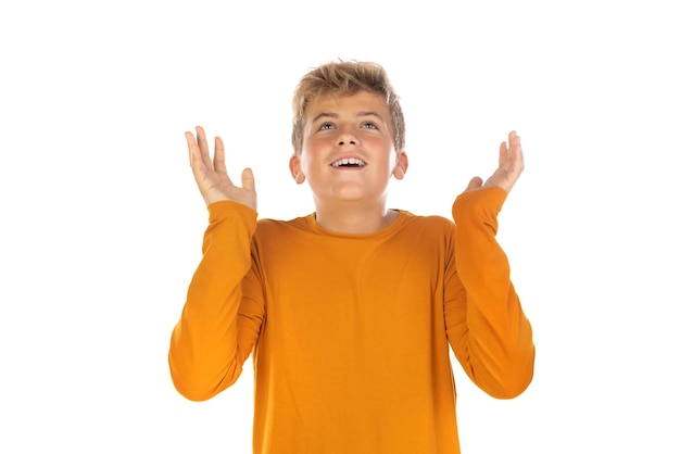 Teenager in orange tshirt