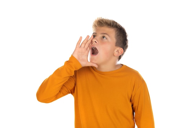 Teenager in orange tshirt