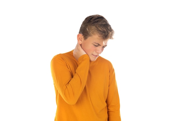 Teenager in orange tshirt