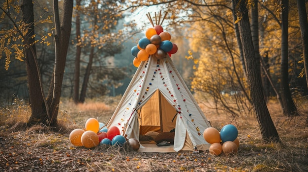 Photo teepee in the woods