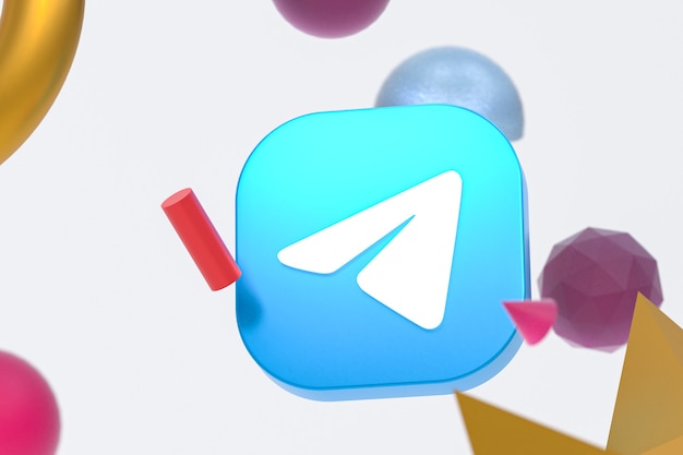 Telegram logo on abstract geometry background