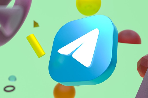 Telegram logo on abstract geometry