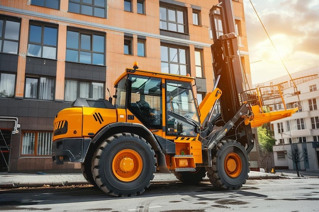 Photo telehandler vehicle at construction site construction equipment photography