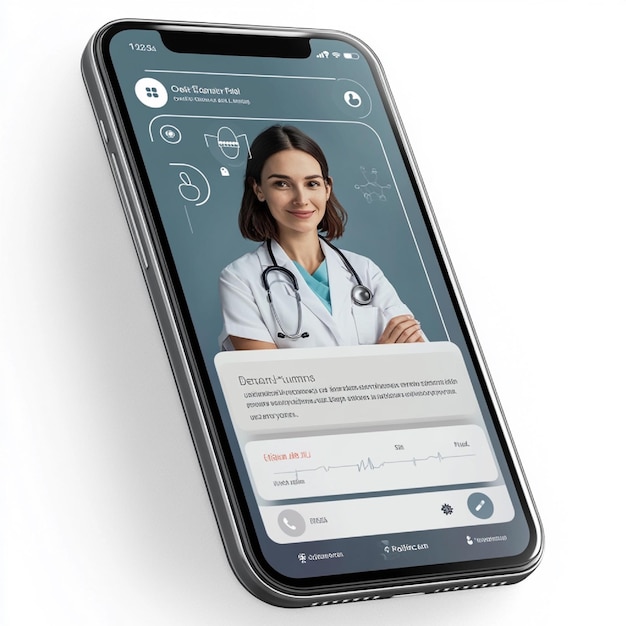 Telehealth app showing a patients medical history and current treatment plan