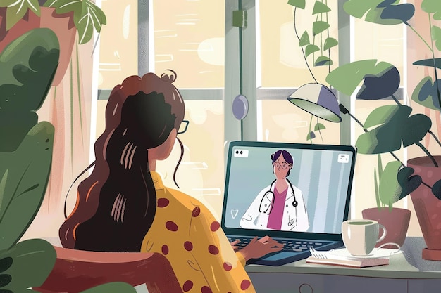 telemedicine online doctors appointment modern technologies doctor on laptop screen