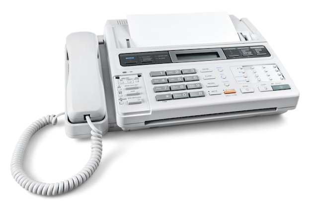 Telephone isolated telecommunication desk phone communication office phone