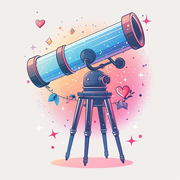 Photo telescope cartoon vector icon illustration people most needed item