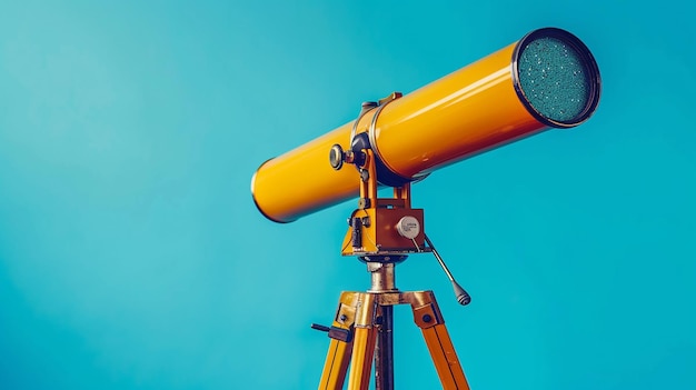 Telescope Isolated on Flat Color Background