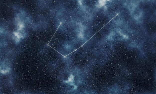 Telescopium Star Constellation, Night Sky, Constellation Lines Telescope