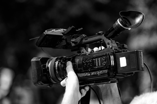 Television camera at a press conference