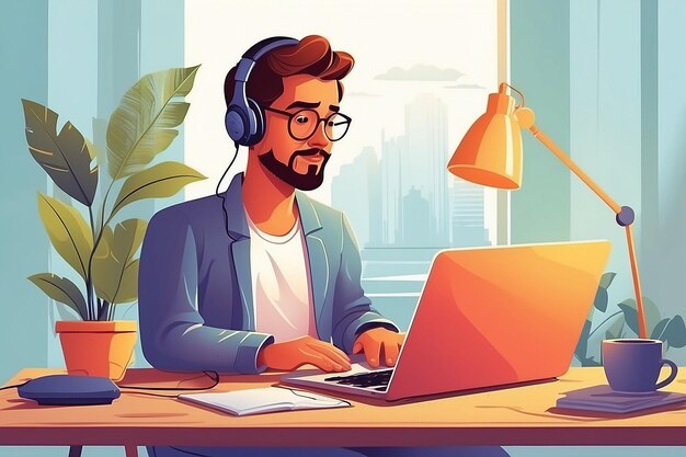 Telework concept illustration