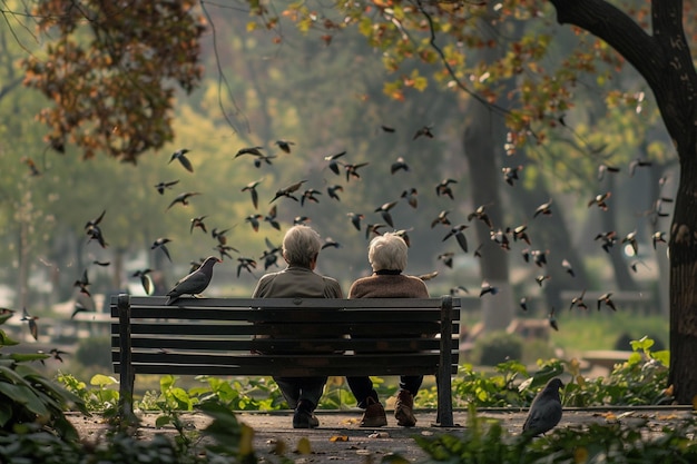 Tell the story of the elderly couples quiet moment generative ai