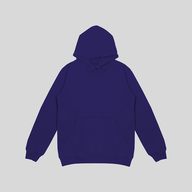 Template blank flat dark blue navy hoodie Hoodie sweatshirt with long sleeve flatlay mockup Hoody front and back