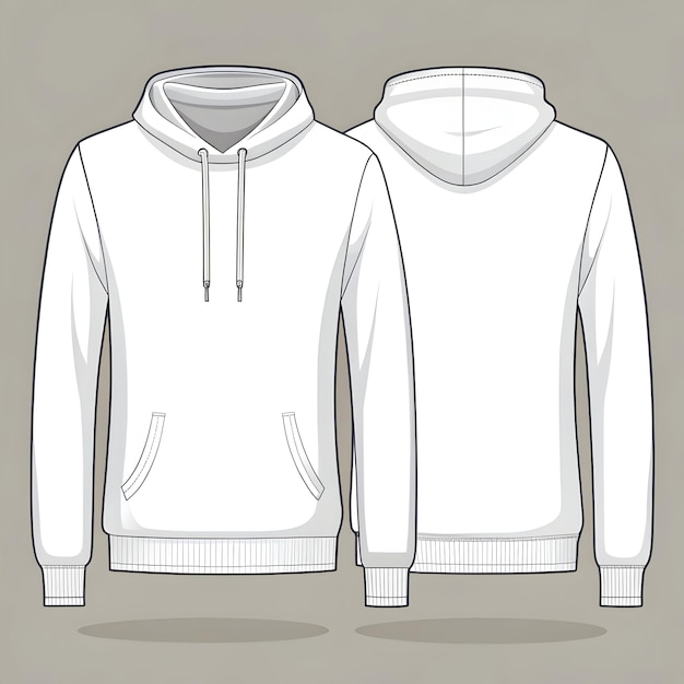 Photo template blank flat hoodie hoodie sweatshirt