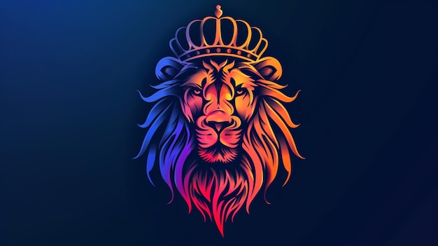 Template for a gradient lion king mascot logo AI Generated Image