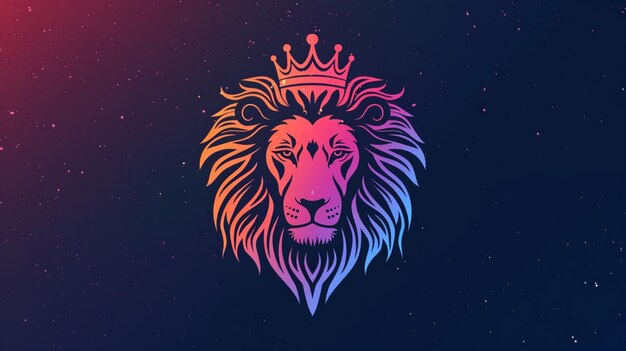 Photo template for a gradient lion king mascot logo ai generated image