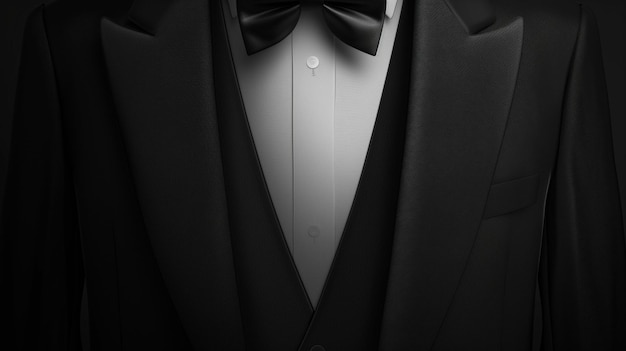 Photo template a mens black smoking suit with a necktie