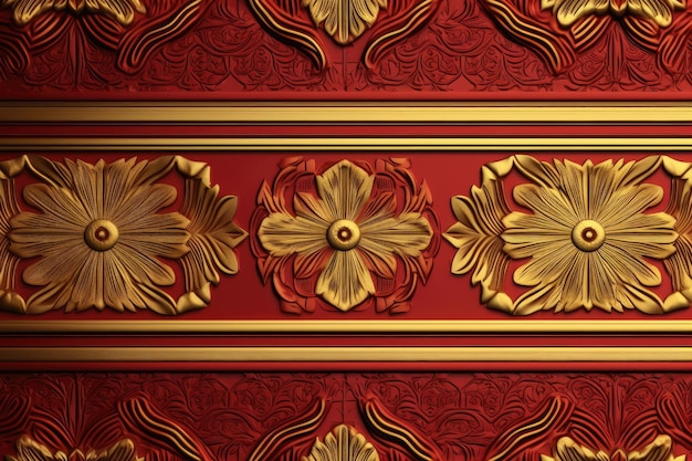 Template thai pattern for seamless background red and white color