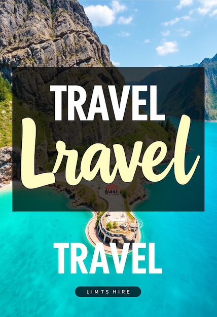 Photo template theme for traveling poster