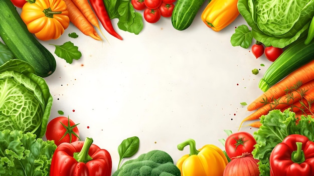 Template vegetable background with open copy space