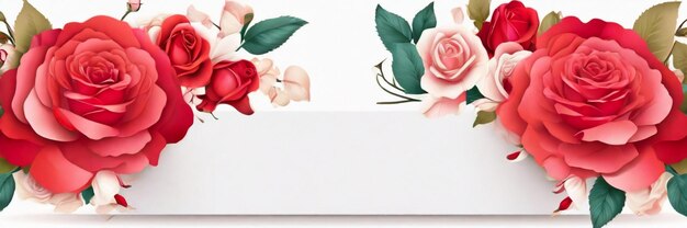 Template with watercolor heart and flowers Decor for Valentines Day AI