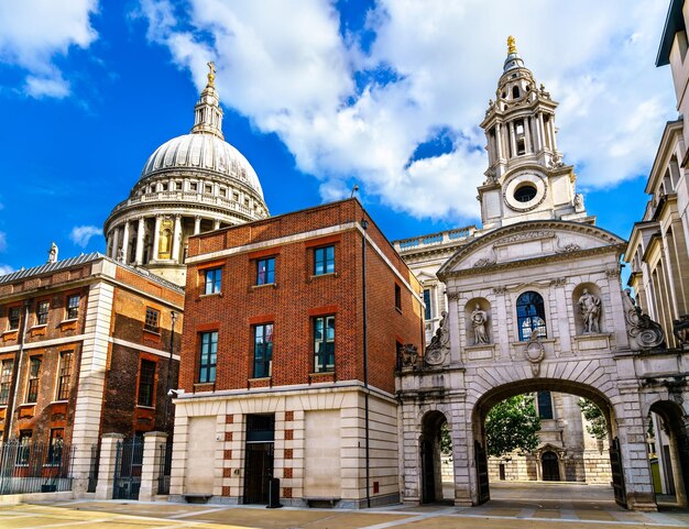 Temple Bar Gate in the City of London as seen from Paternoster Square