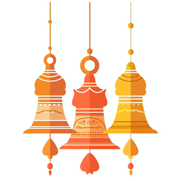 Temple Bells indian illustration