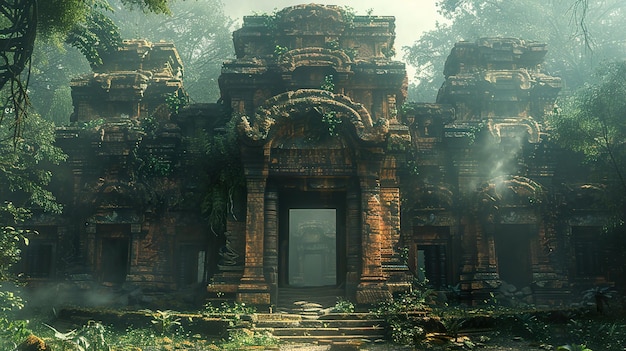 a temple in the forest