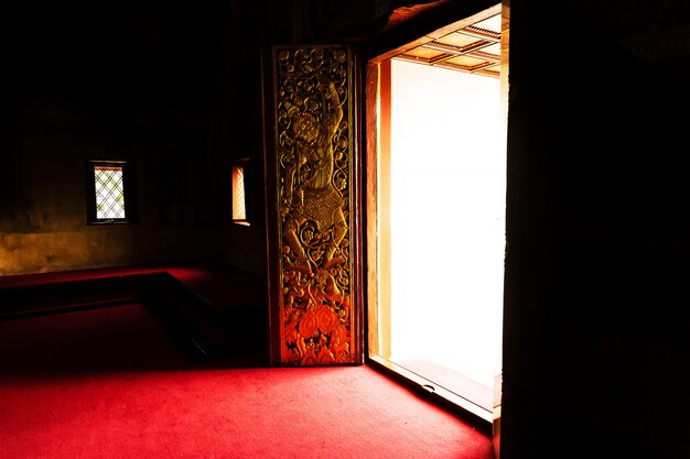 The temple gate of Buddhist temple of Wat Phumin in Nan, Thailand