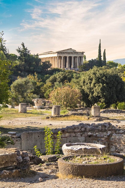 The Temple of Hephaestus in Athena Archegetis is situated west side of the Roman Agora, in Athens