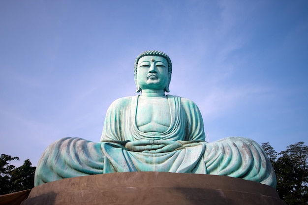 temple in Kamakura Japan Monumental bronze statue of Amitabha Buddha Symbol of Japan