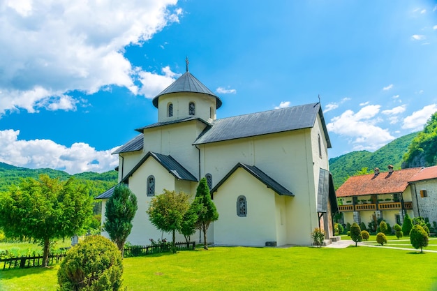 The temple of Monastery Moraca is located in the canyons of the river Montenegro