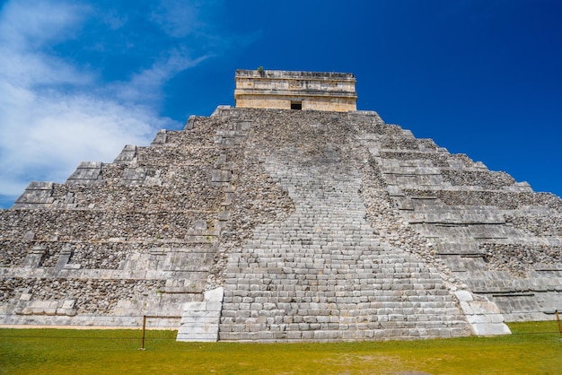 Temple Pyramid of Kukulcan El Castillo Chichen Itza Yucatan Mexico Maya civilization