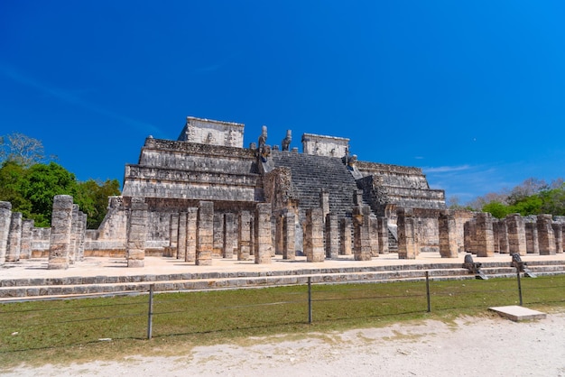 Temple of the Warriors in Chichen Itza Quintana Roo Mexico Mayan ruins near Cancun