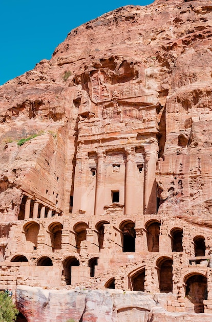 Temple of women warriors in the ancient city of Petra in Jordan