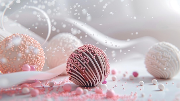 Tempting textures of truffles sweet delights with pastel hues and whimsical swirls