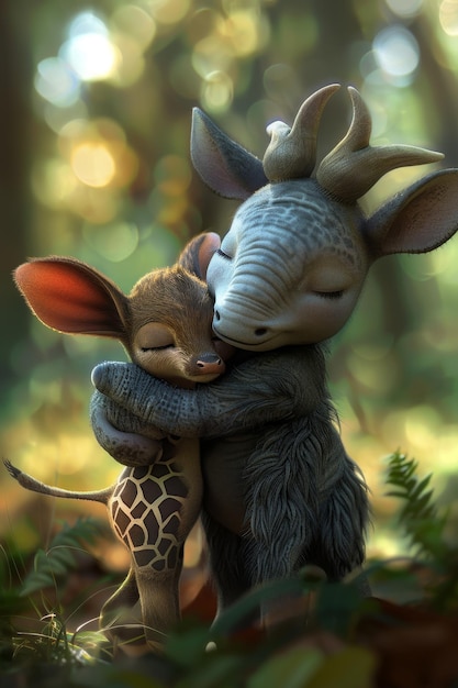 A Tender Embrace in the Forest