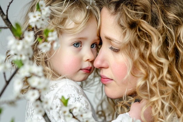 Tender motherdaughter moment on mothers day