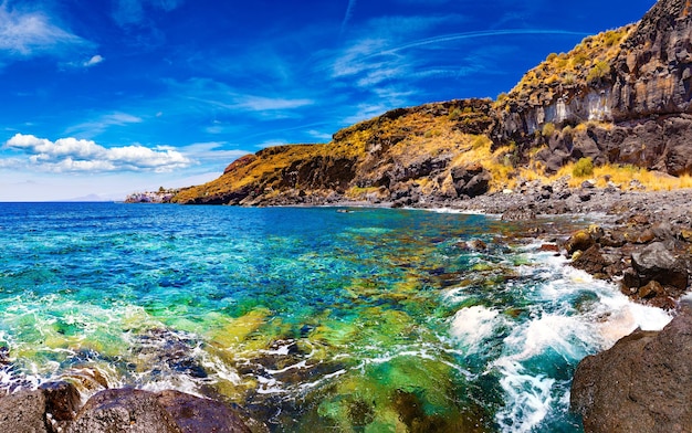 Tenerife island scenery.Nature scenic seascape in Canary Island.Travel adventures landscape.