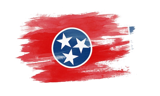 Tennessee state flag brush stroke, Tennessee flag background