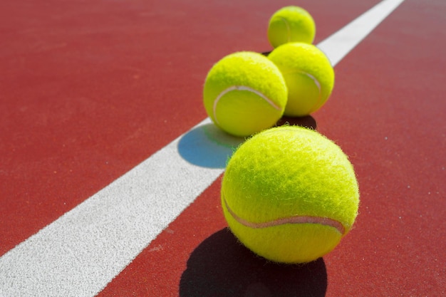 Tennis ball on the court